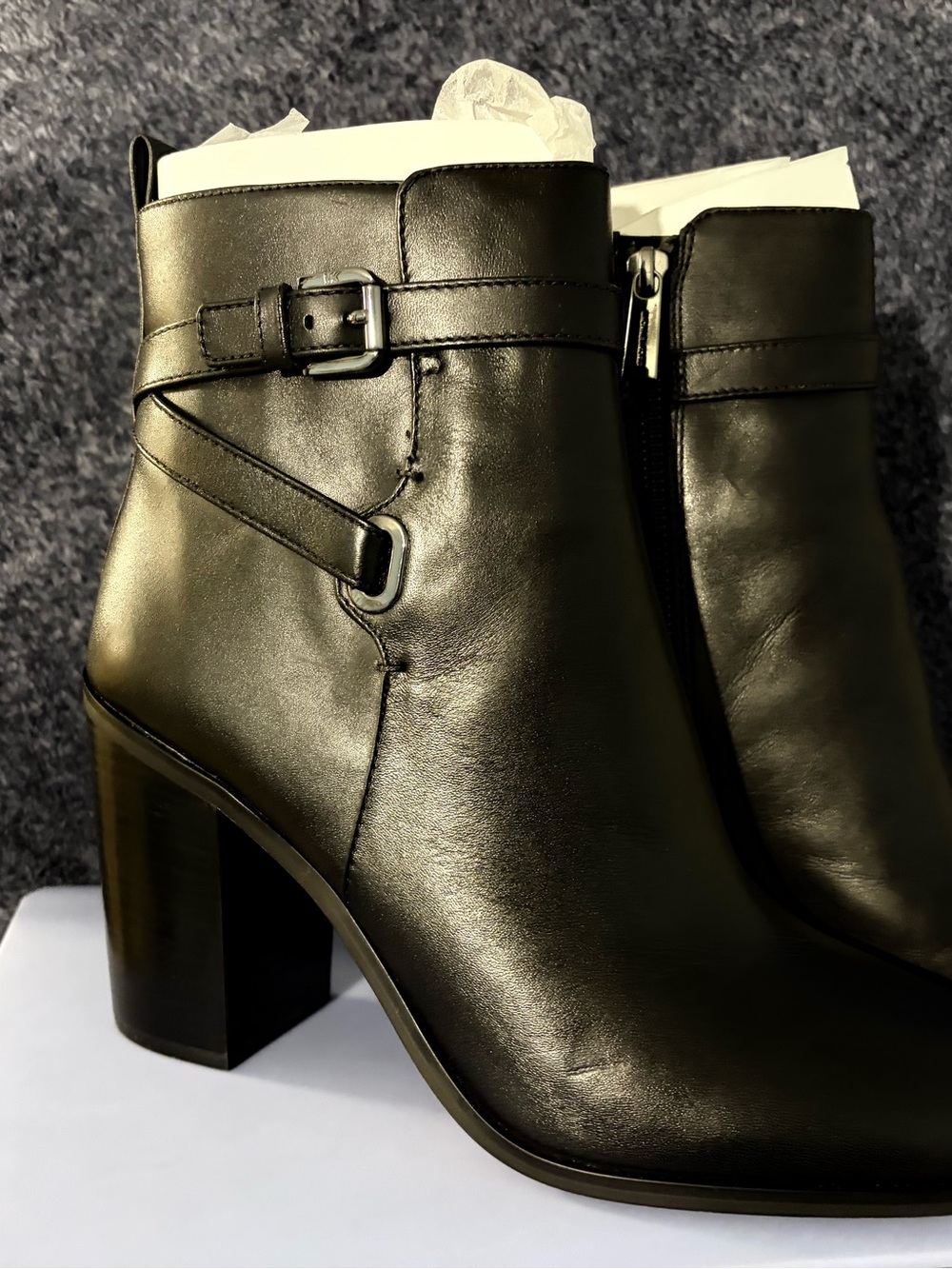 MICHAEL KORS Aldridge Black Leather Heeled Boots
